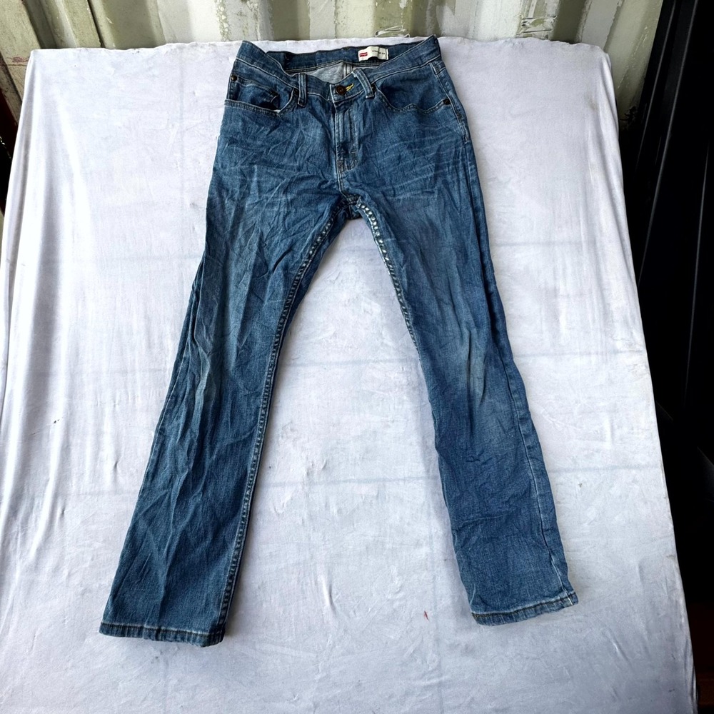 Wrangler Straight Fit Jeans Mens 29x30 Blue Denim Medium Wash 5-Pockets Casual